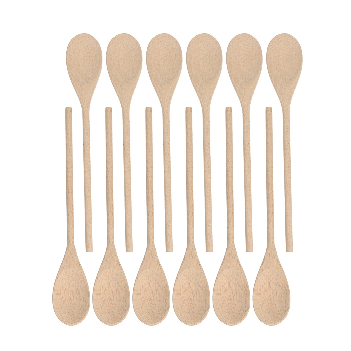 Mr. Woodware - Wooden Kitchen Spoons 10 Inch – Set of 12