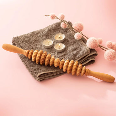 Beechwood Hourglass Massage Roller Stick – 15.6 Inch