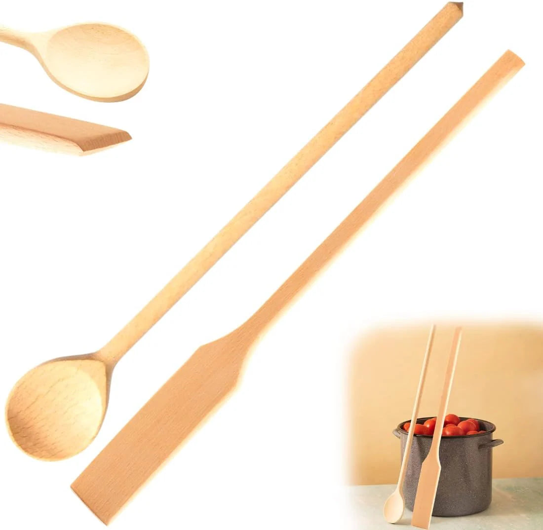 Beechwood Cooking Spatula & Paddle – 2pcs Set
