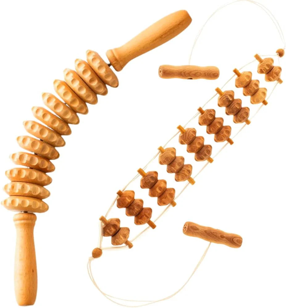 Two-Piece Beechwood Massager Sets