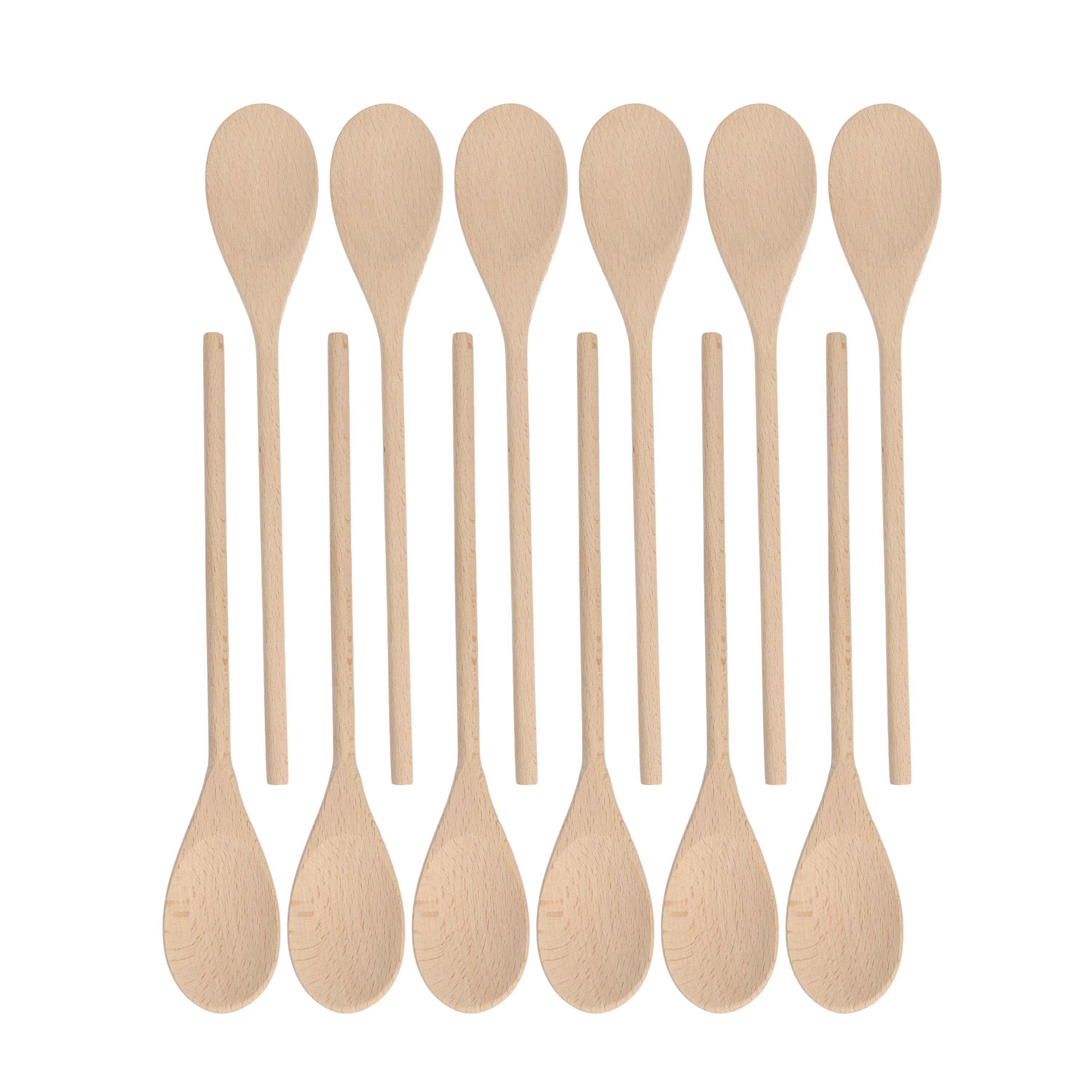 Mr. Woodware - Wooden Kitchen Spoons 10 Inch – Set of 12