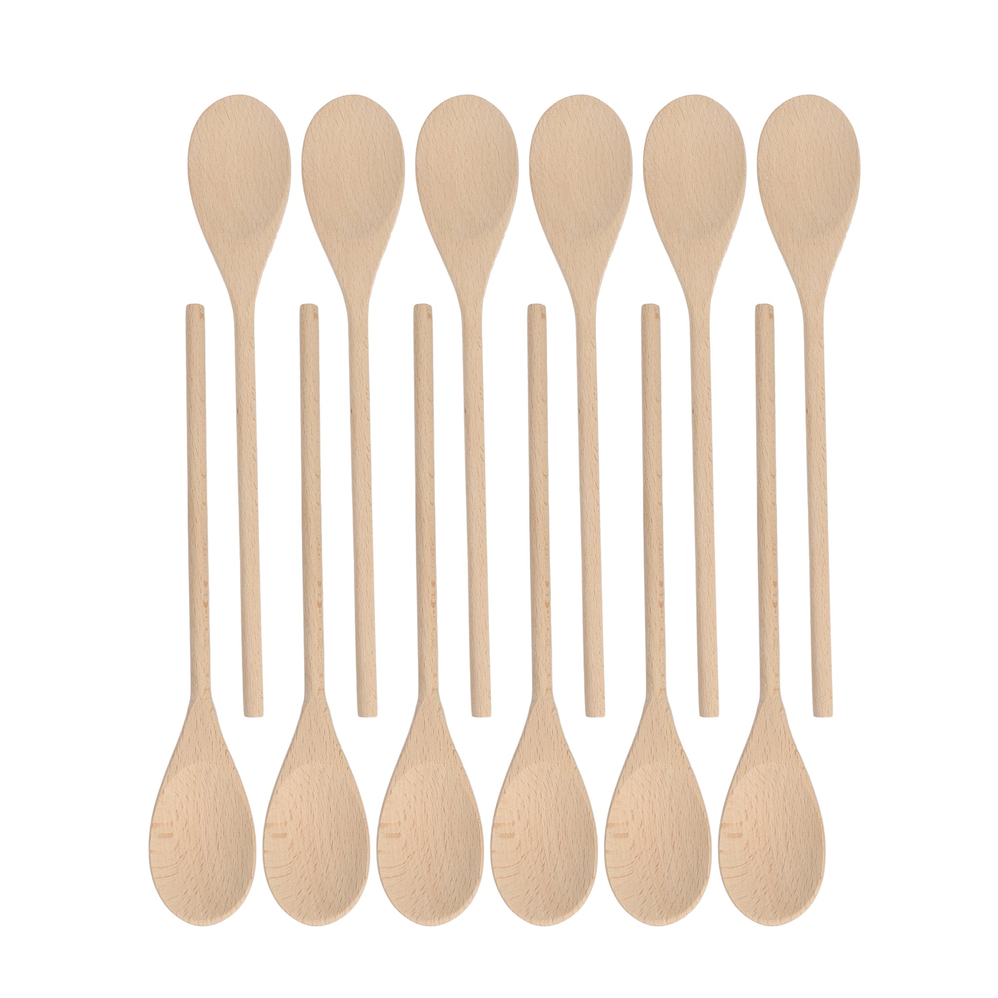 Mr. Woodware - Wooden Kitchen Spoons 10 Inch – Set of 12