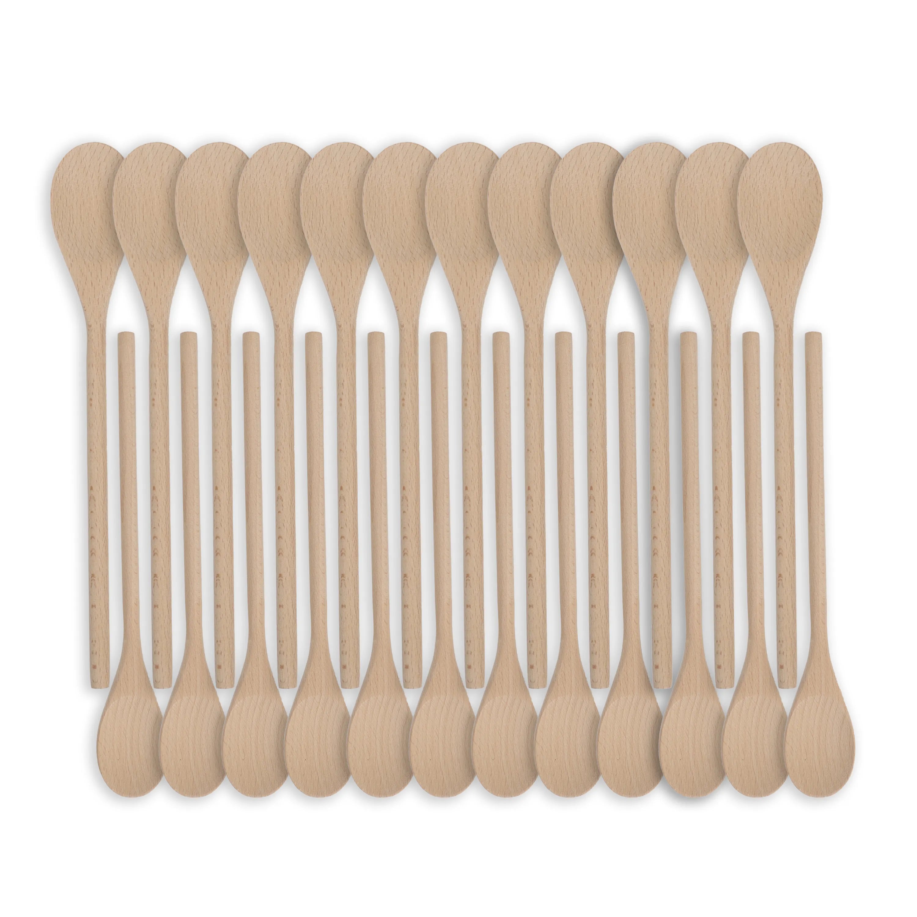 Mr. Woodware - Small Wooden Spoons Bulk – 10 Inch – Set of 24