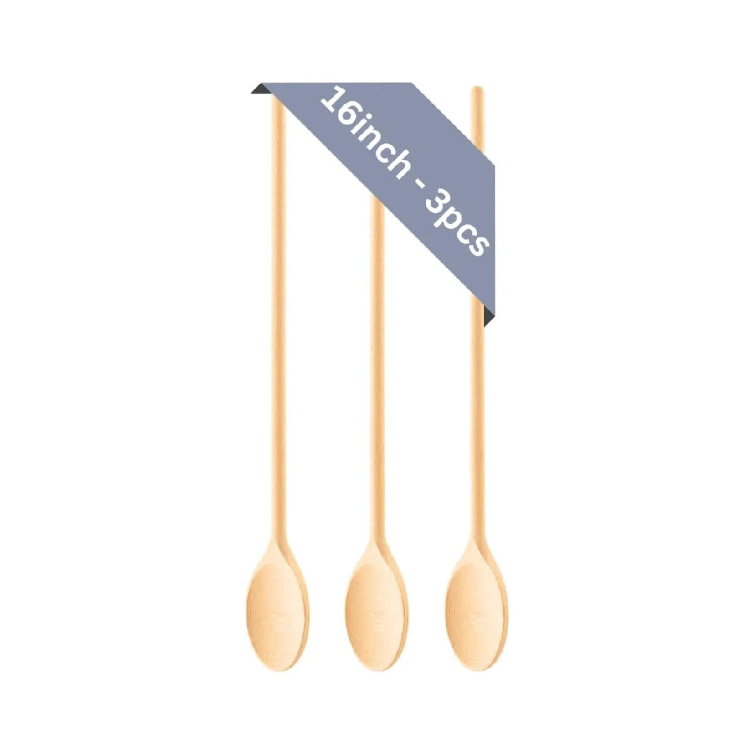Beechwood Cooking Spoons Set – 16 Inch - 3pcs