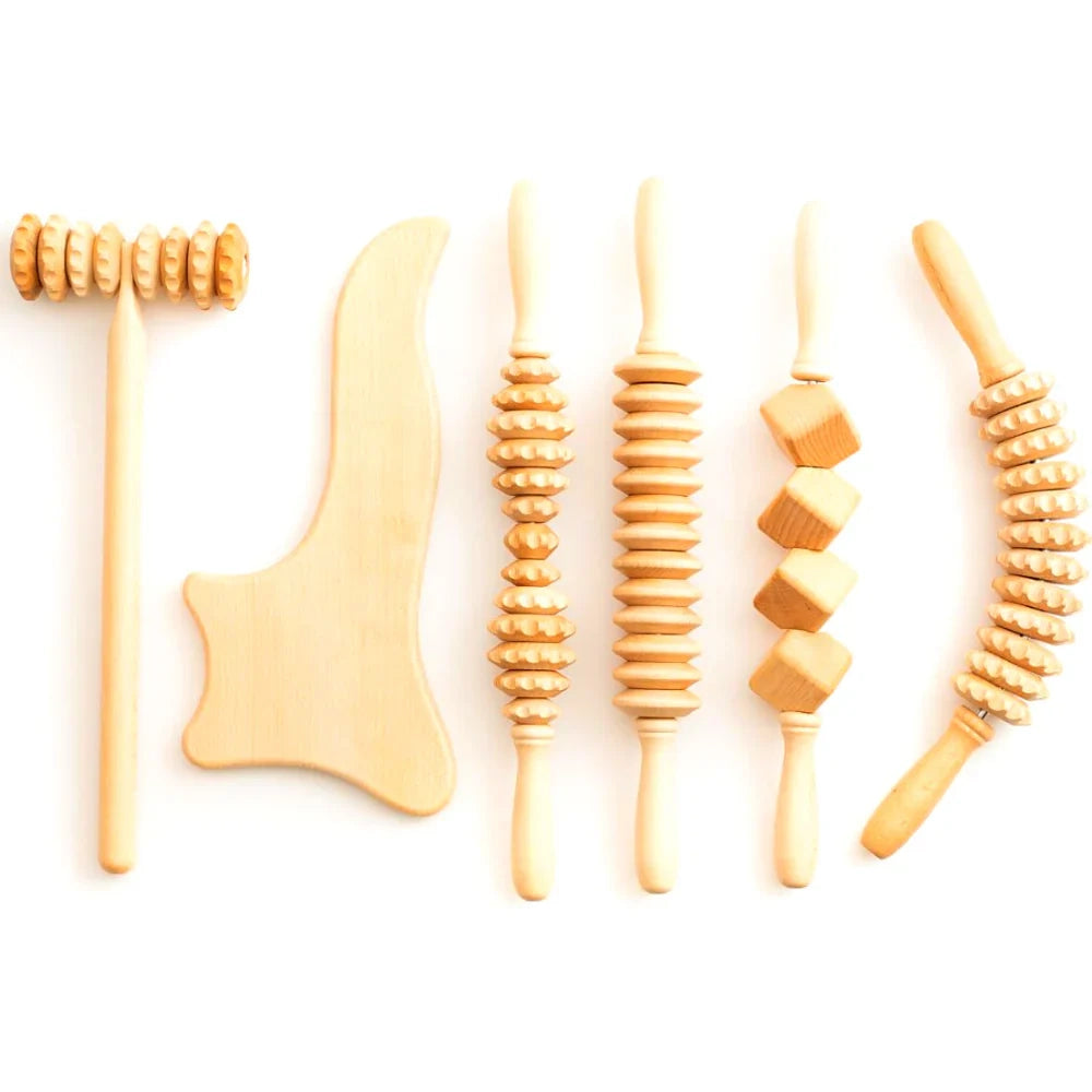Two-Piece Beechwood Massager Sets