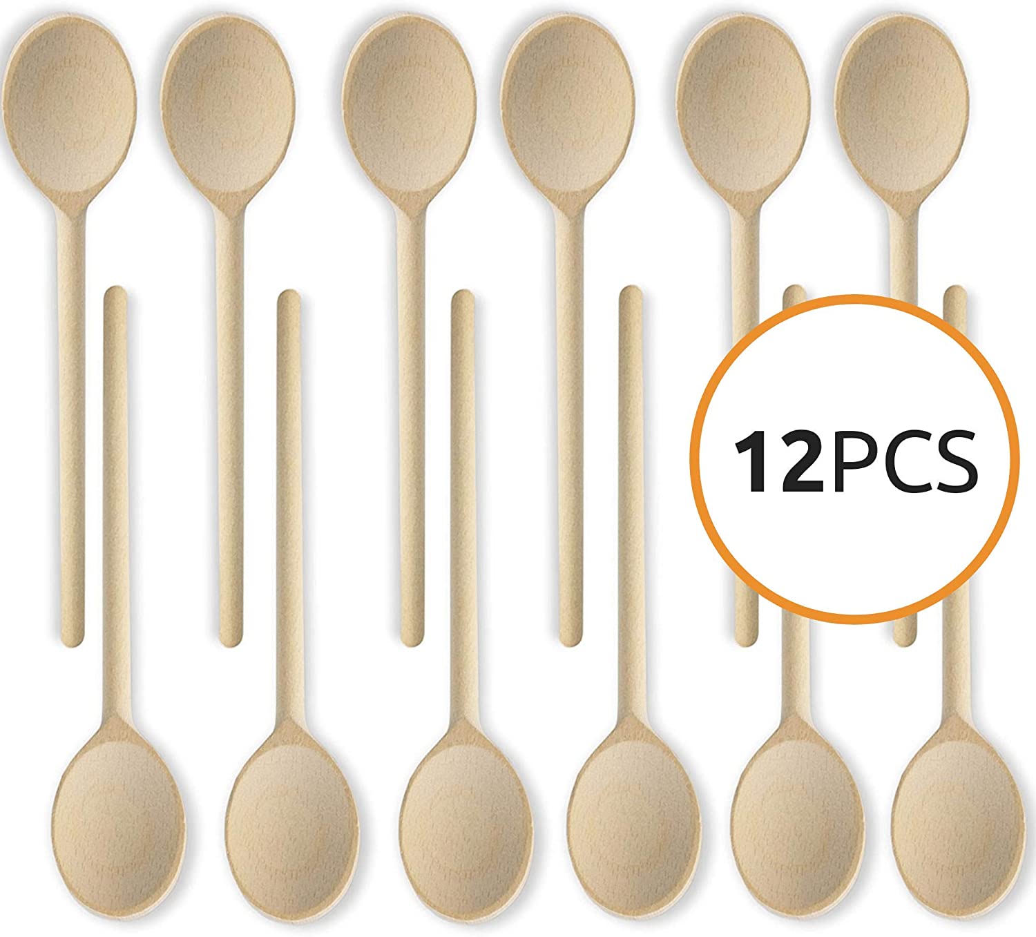 Mr. Woodware - Wooden Kitchen Spoons 10 Inch – Set of 12