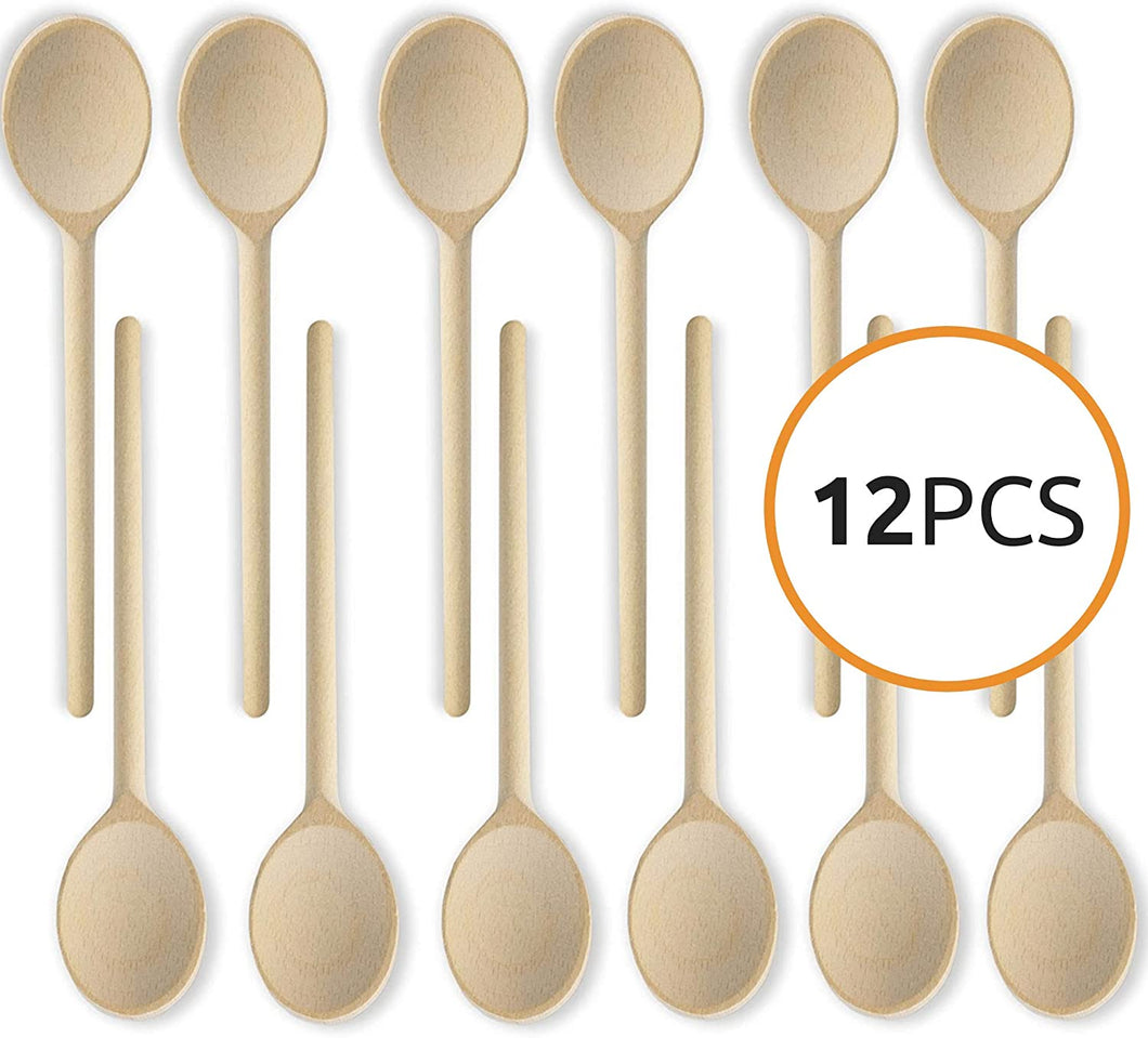 Mr. Woodware - Wooden Kitchen Spoons 10 Inch – Set of 12